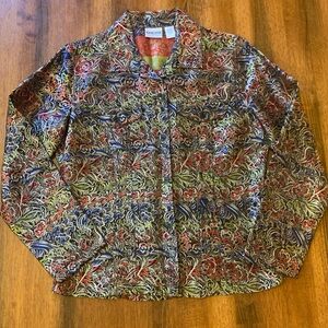 Chico’s jacket blazer women’s 0 (size XS, 4) multi colored silk blend Brocade